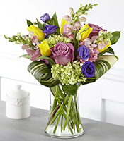 Garden Legacy and Tulip Arrangement with roses and hydrangea for State College sympathy and graduation delivery