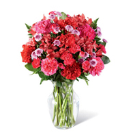 Vivid Expressions Floral Arrangement with pink carnations and red roses for State College graduation and birthday delivery
