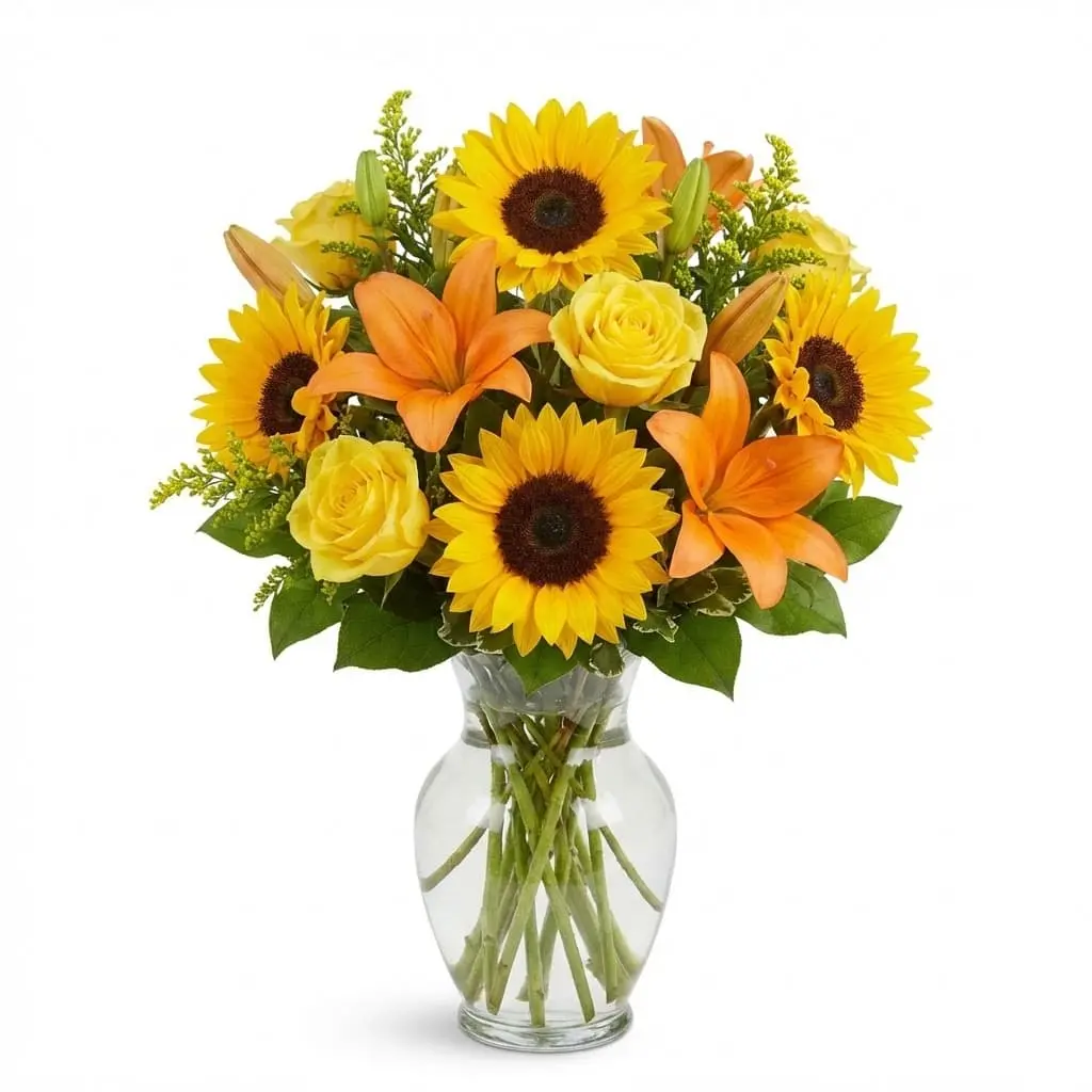 Vibrant mixed flower arrangement designed to cheer up loved ones with delivery in State College, PA.
